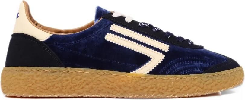 Puraai Sneakers met gomzool en fluwelen effect Blauw