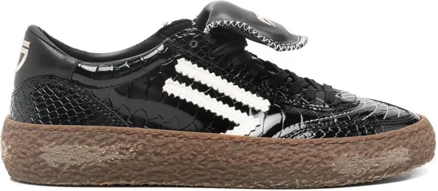 Puraai Sneakers met krokodillen-reliëf Zwart