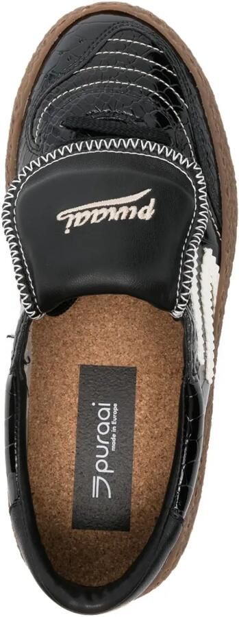Puraai Sneakers met krokodillen-reliëf Zwart - Foto 4