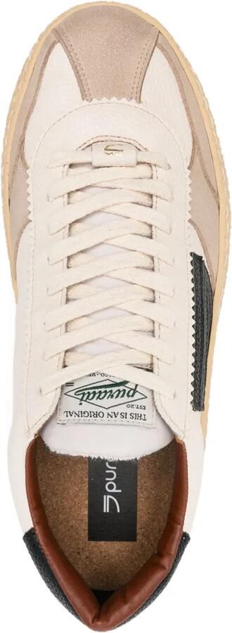 Puraai Sneakers met leren vlakken Beige - Foto 4