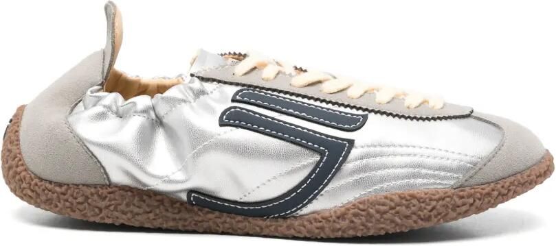 Puraai Sneakers met metallic-effekt en logo-patch Zilver