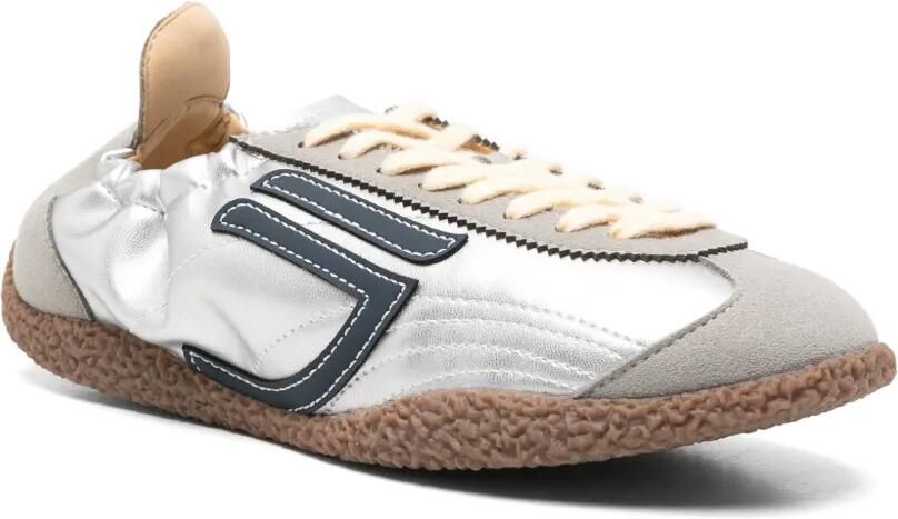 Puraai Sneakers met metallic-effekt en logo-patch Zilver - Foto 2