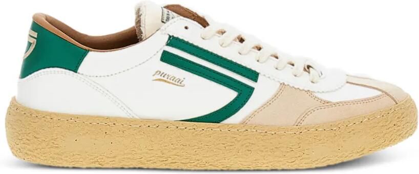 Puraai stripe-detail lace-up sneakers Beige