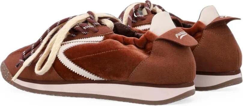 Puraai velvet-effect lace-up sneakers Bruin - Foto 2