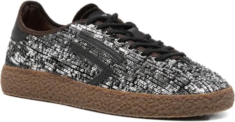 Puraai Veterschoenen met pailletten Zwart - Foto 3