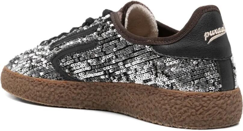 Puraai Veterschoenen met pailletten Zwart - Foto 2