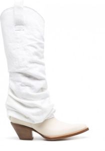 R13 Cowboylaarzen met detail Wit