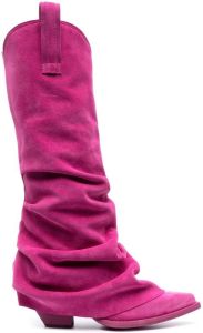 R13 Gesmockte cowboylaarzen Roze