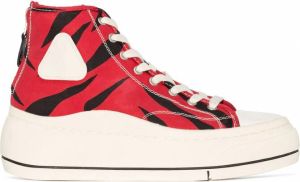 R13 Kurt sneakers met zebraprint Rood
