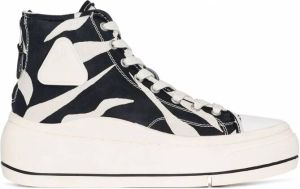 R13 Kurt sneakers met zebraprint Zwart