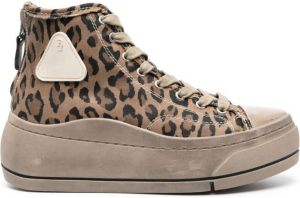 R13 Sneakers met luipaardprint Bruin