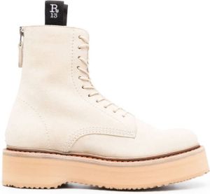 R13 Enkellaarzen met plateauzool Beige