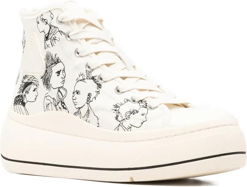 R13 Kurt illustration high-top sneakers Wit - Foto 3