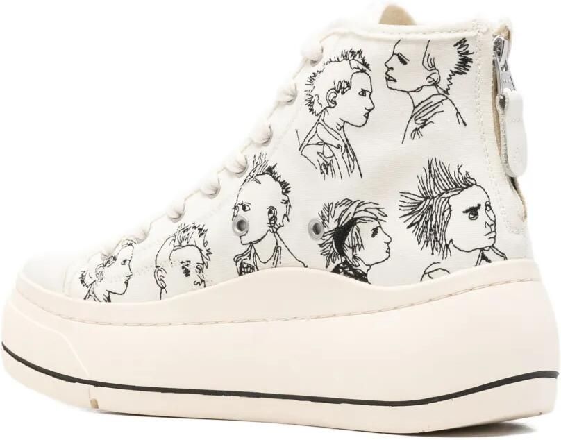 R13 Kurt illustration high-top sneakers Wit - Foto 2