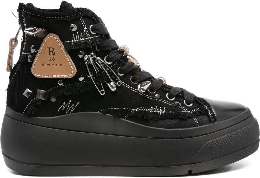 R13 Kurt sneakers met plateauzool Zwart