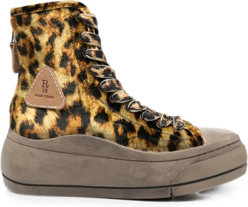 R13 Sneakers met luipaardprint Geel