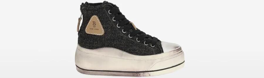 R13 Sneakers met plateauzool en rits Zwart - Foto 3