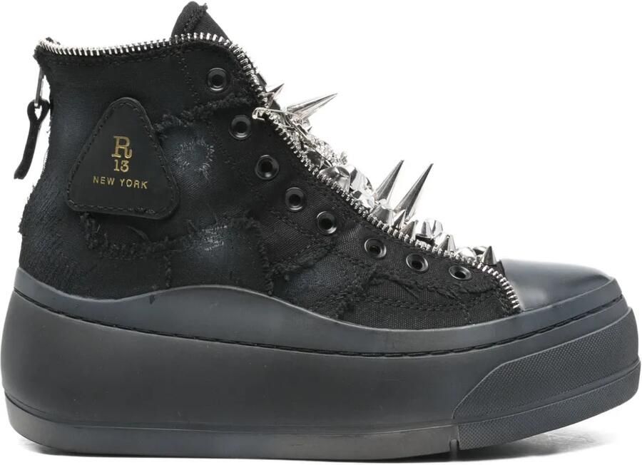 R13 Sneakers met ritsdetail Zwart