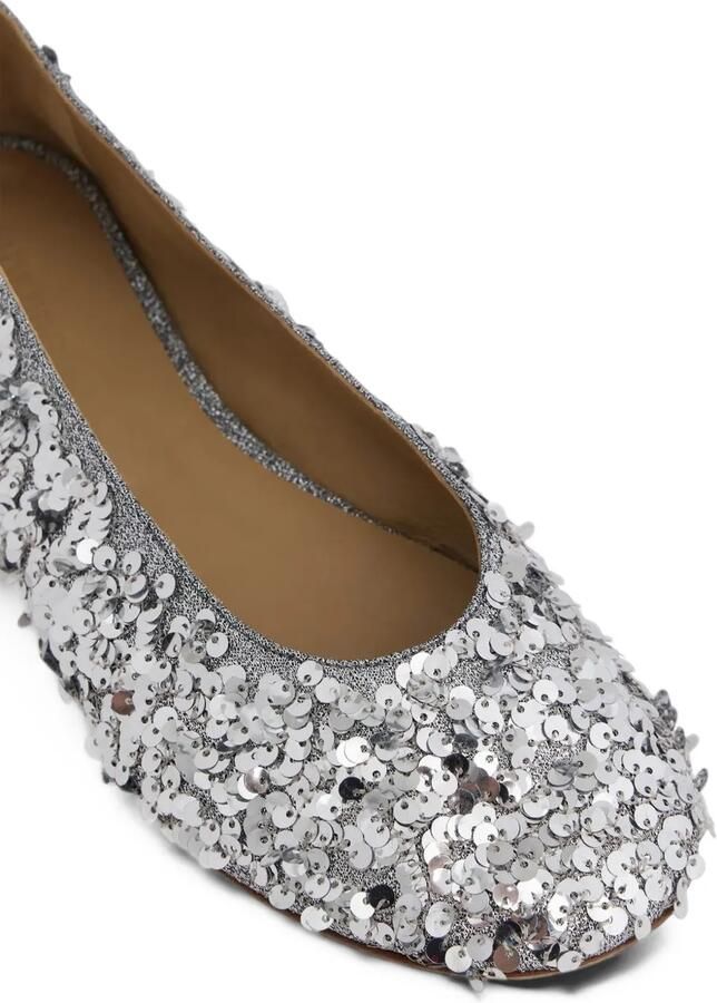 Rabanne Ballerina with sequins Zilver - Foto 4