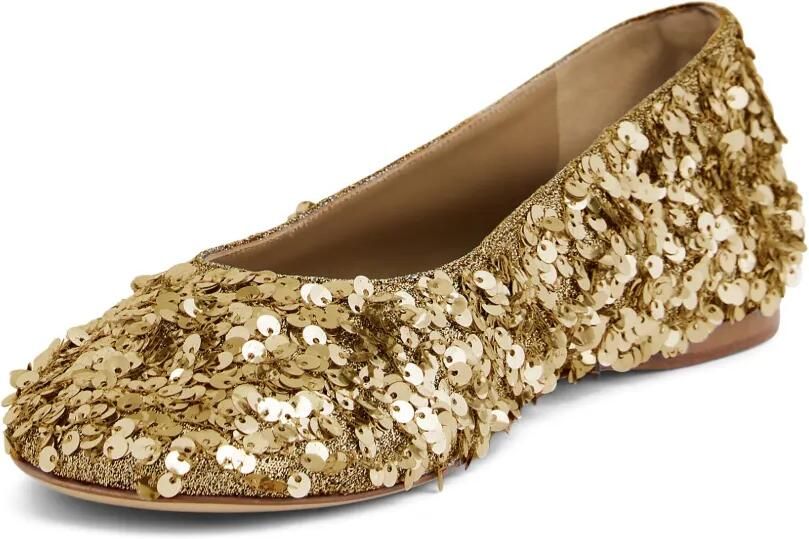 Rabanne Ballerina's met pailletten Goud - Foto 4