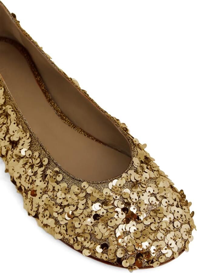 Rabanne Ballerina's met pailletten Goud - Foto 3
