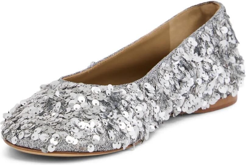 Rabanne Ballerina's met pailletten Zilver - Foto 3