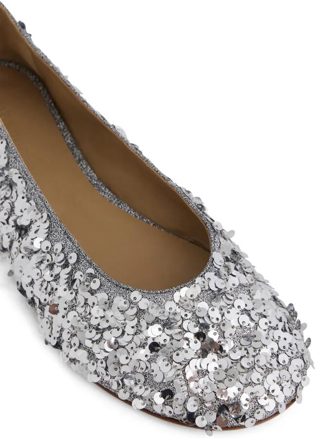 Rabanne Ballerina's met pailletten Zilver - Foto 2