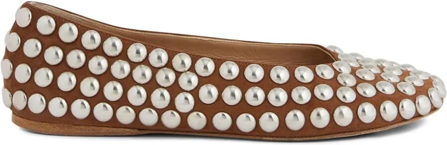 Rabanne Ballerina's met studs Bruin