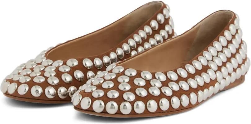 Rabanne Ballerina's met studs Bruin - Foto 4