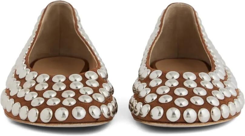 Rabanne Ballerina's met studs Bruin - Foto 3