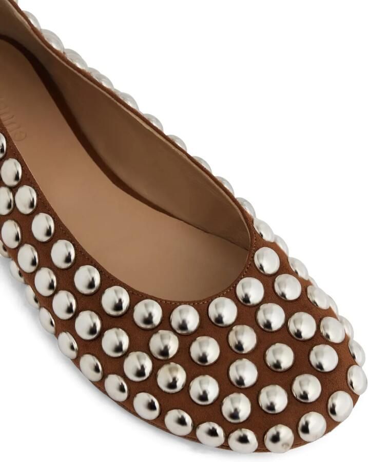 Rabanne Ballerina's met studs Bruin - Foto 2