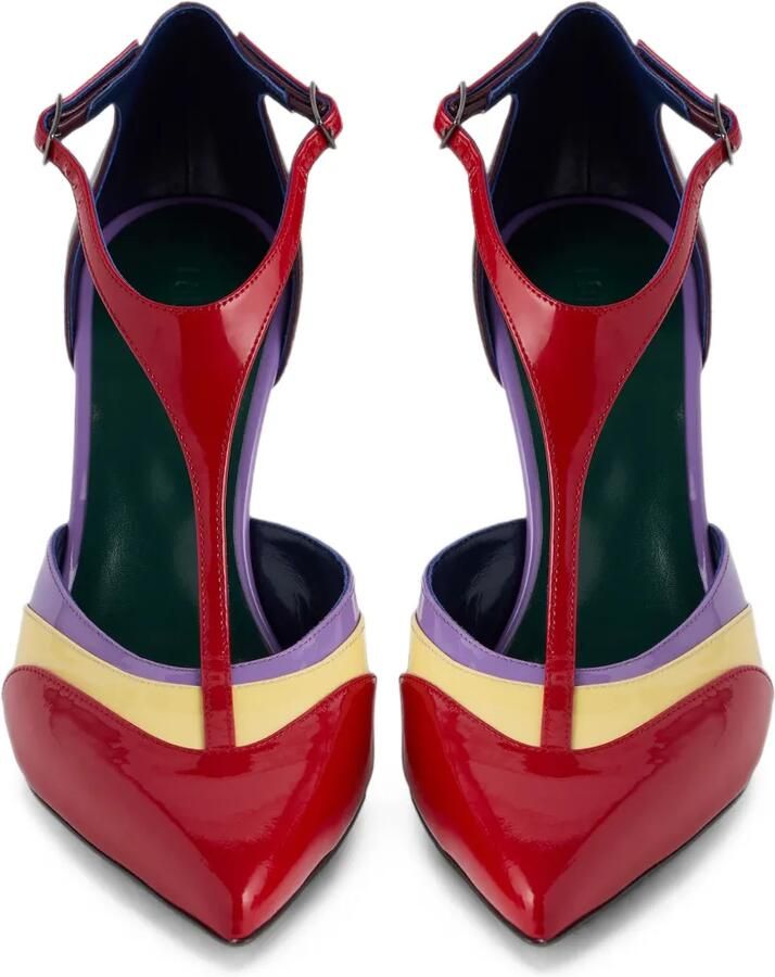 Rabanne Pumps van veelkleurig lakleer met enkeldetails Rood - Foto 3