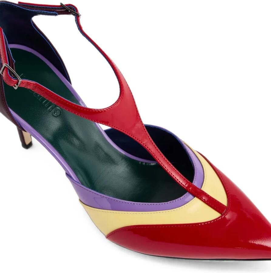 Rabanne Pumps van veelkleurig lakleer met enkeldetails Rood - Foto 2