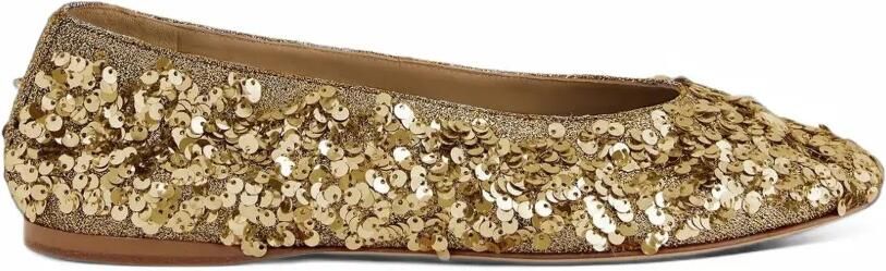 Rabanne sequin-embellished ballet flats Goud