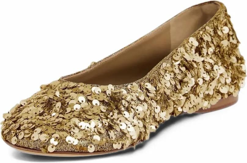Rabanne sequin-embellished ballet flats Goud - Foto 4