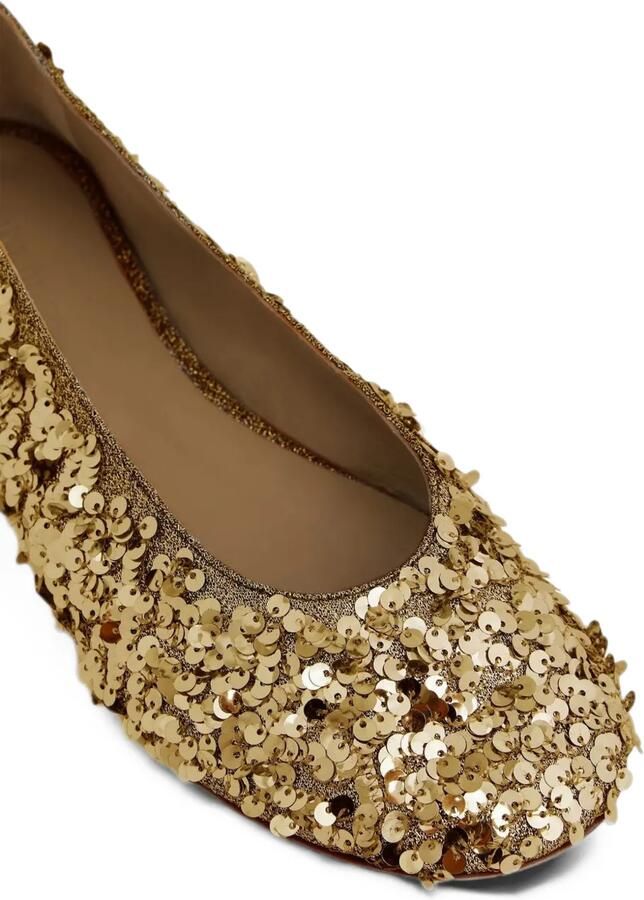 Rabanne sequin-embellished ballet flats Goud - Foto 3