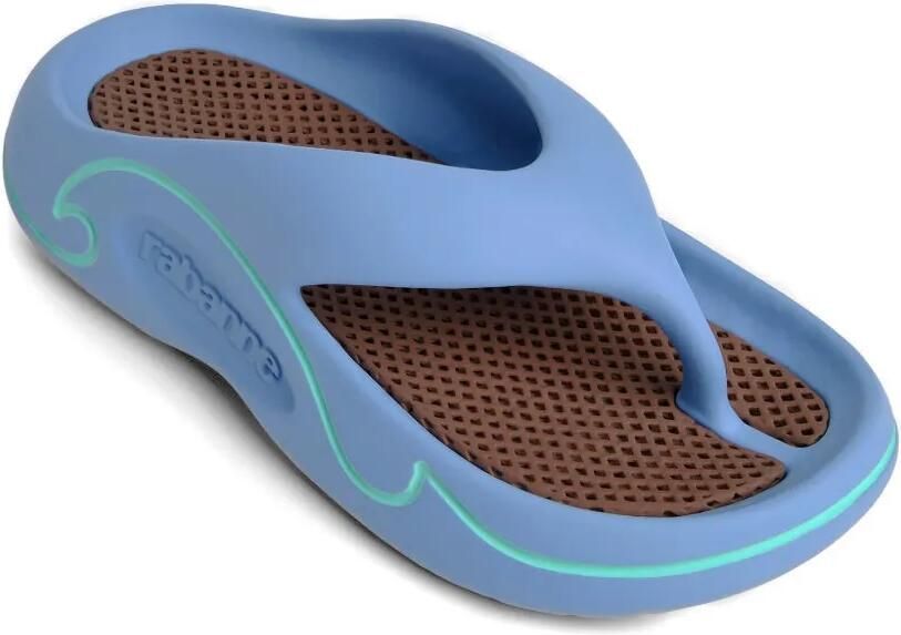 Rabanne Teenslippers met logo-reliëf en teenbandje Blauw - Foto 2