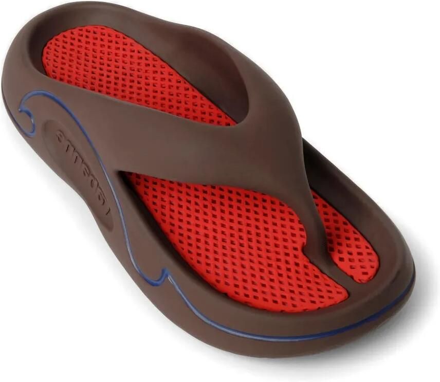 Rabanne Teenslippers met logo-reliëf en teenbandje Bruin - Foto 2