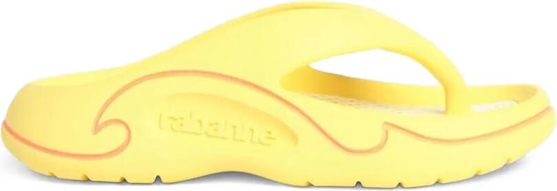 Rabanne Teenslippers verfraaid met logo Geel - Foto 2