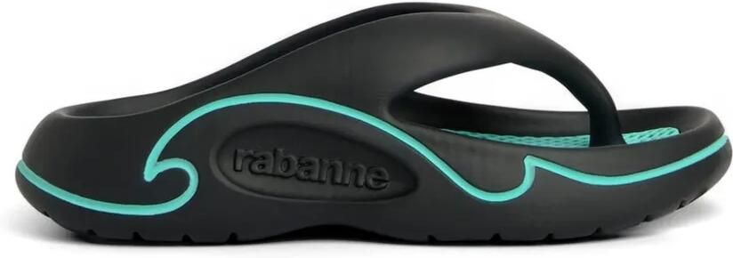 Rabanne Teenslippers verfraaid met logo Zwart
