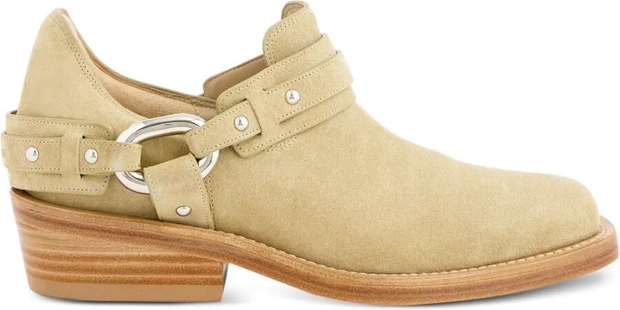 Rabanne XL Link biker enkellaarzen Beige