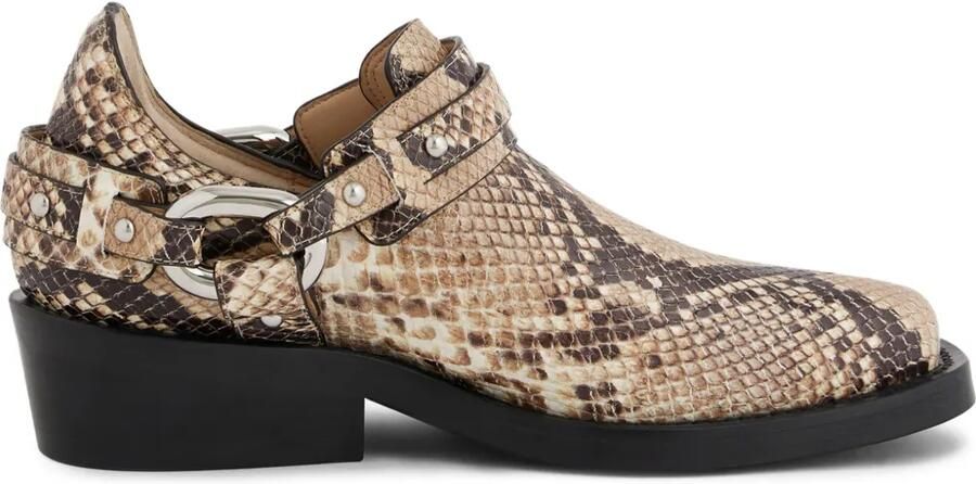 Rabanne XL Link biker enkellaarzen Beige