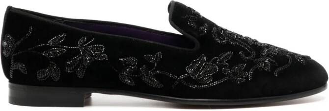 Ralph Lauren Collection Alonzo loafers met fluwelen afwerking Zwart