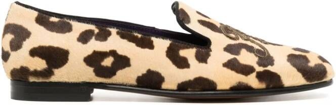 Ralph Lauren Collection Alonzo loafers met luipaardprint Veelkleurig