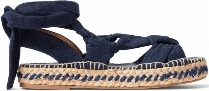 Ralph Lauren Collection Lilyann zijden sandalen Blauw