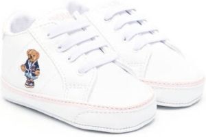 Ralph Lauren Kids Sneakers met beerprint Wit