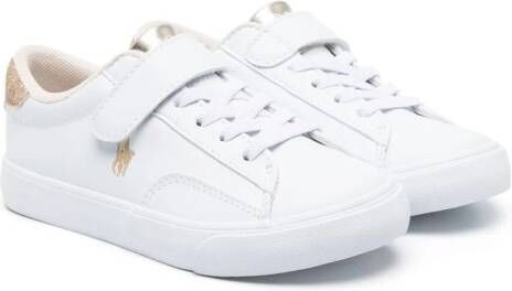 POLO RALPH LAUREN KIDS Polo Pony sneakers met glitters Wit
