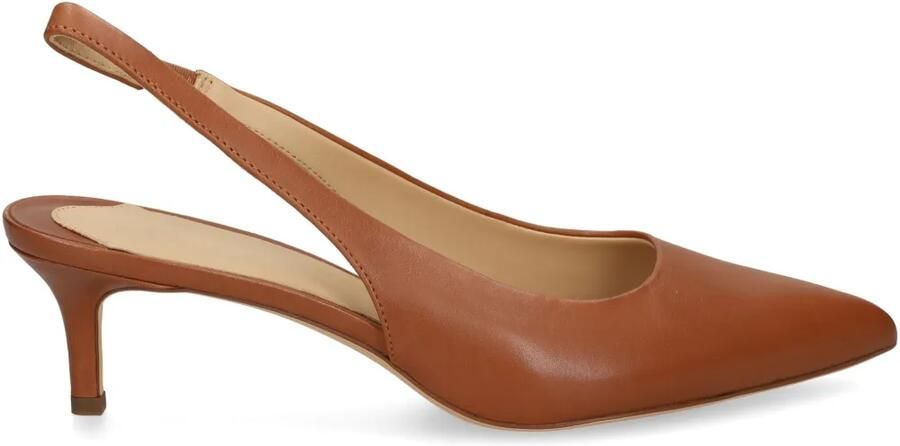 Lauren Ralph Lauren 50mm Leren slingback pumps Bruin