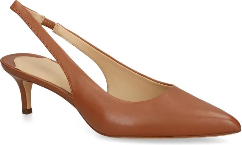 Lauren Ralph Lauren 50mm Leren slingback pumps Bruin - Foto 4