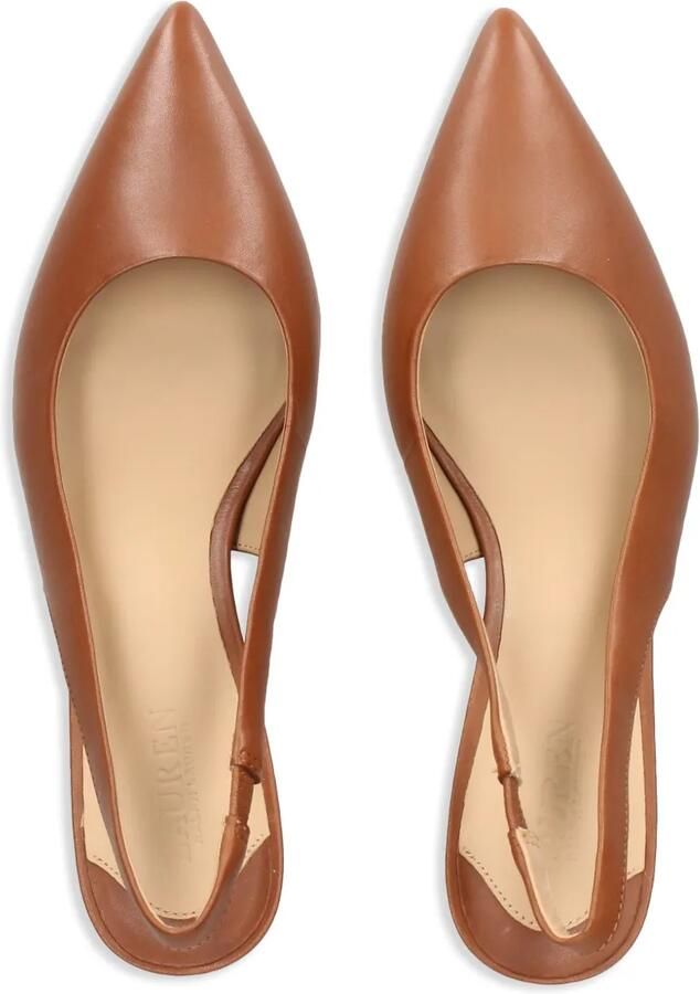 Lauren Ralph Lauren 50mm Leren slingback pumps Bruin - Foto 2